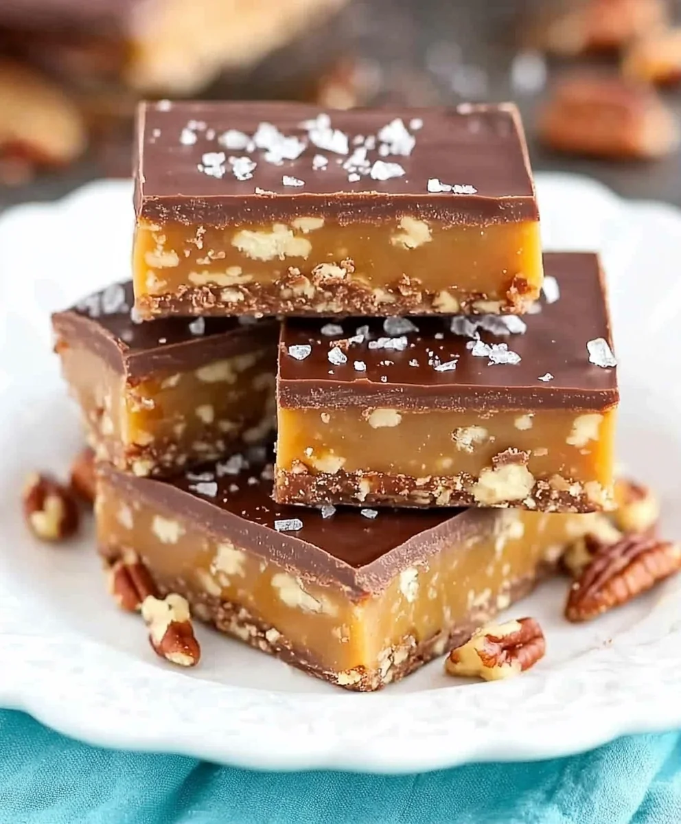Pecan Caramel Turtle Candy Bars