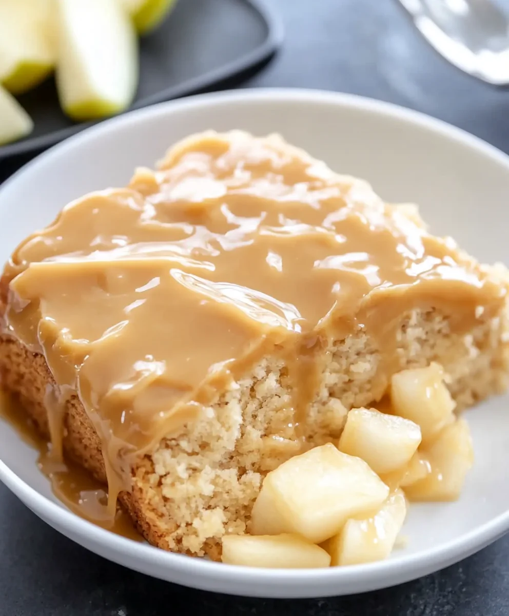 Salted Caramel Apple Sheet Cake