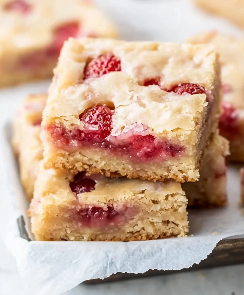 Strawberry Lemon Blondies