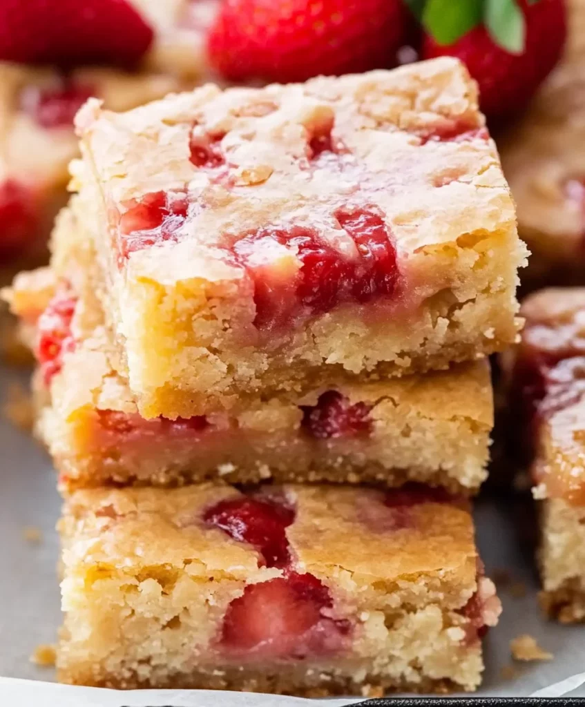 Strawberry Lemon Blondies