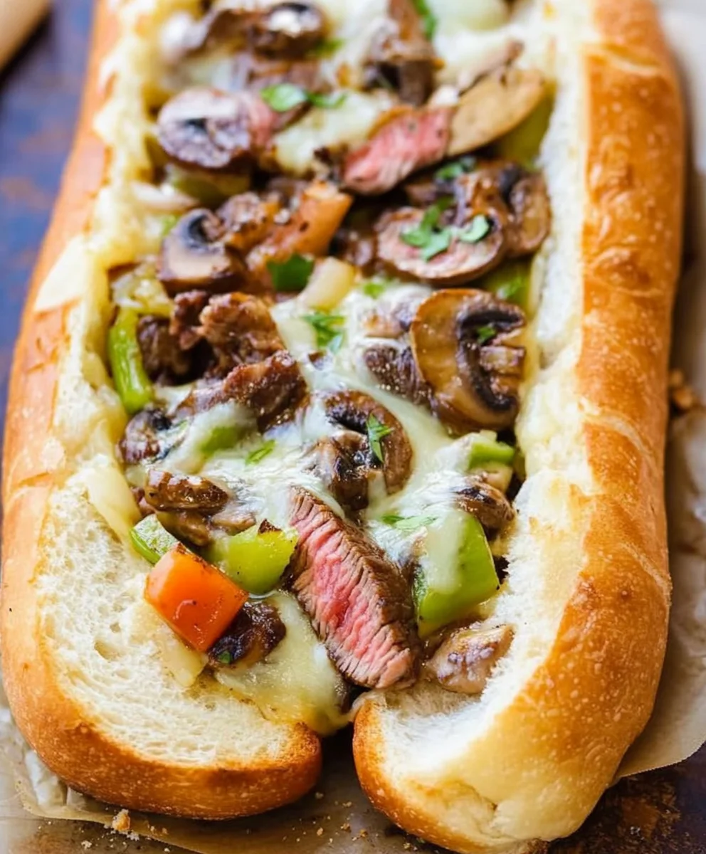 Philly Cheese Steak Cheesy Bread