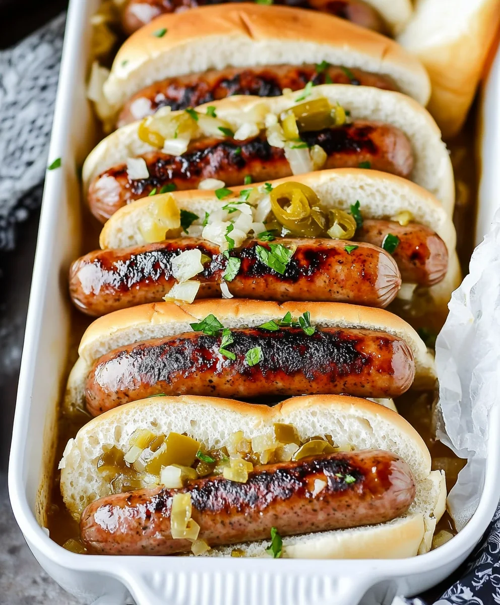 Oven Braised Beer Brats