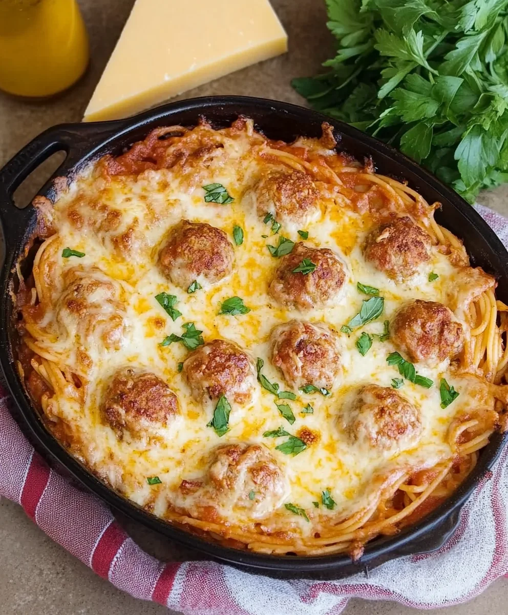 Baked Spaghetti & Meatballs