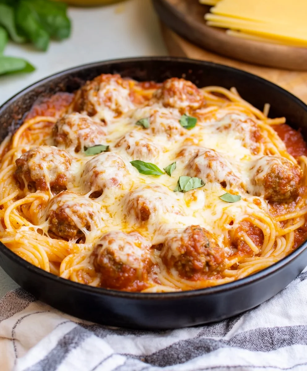 Baked Spaghetti & Meatballs