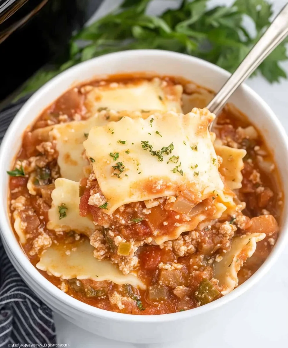 Crock pot Lasagna Soup Recipe