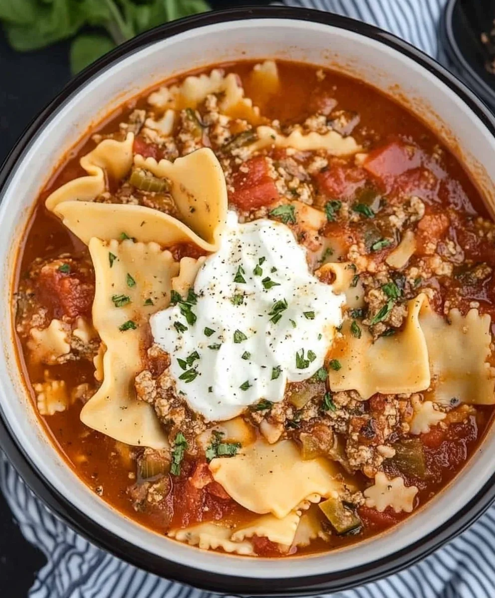 Crock pot Lasagna Soup Recipe