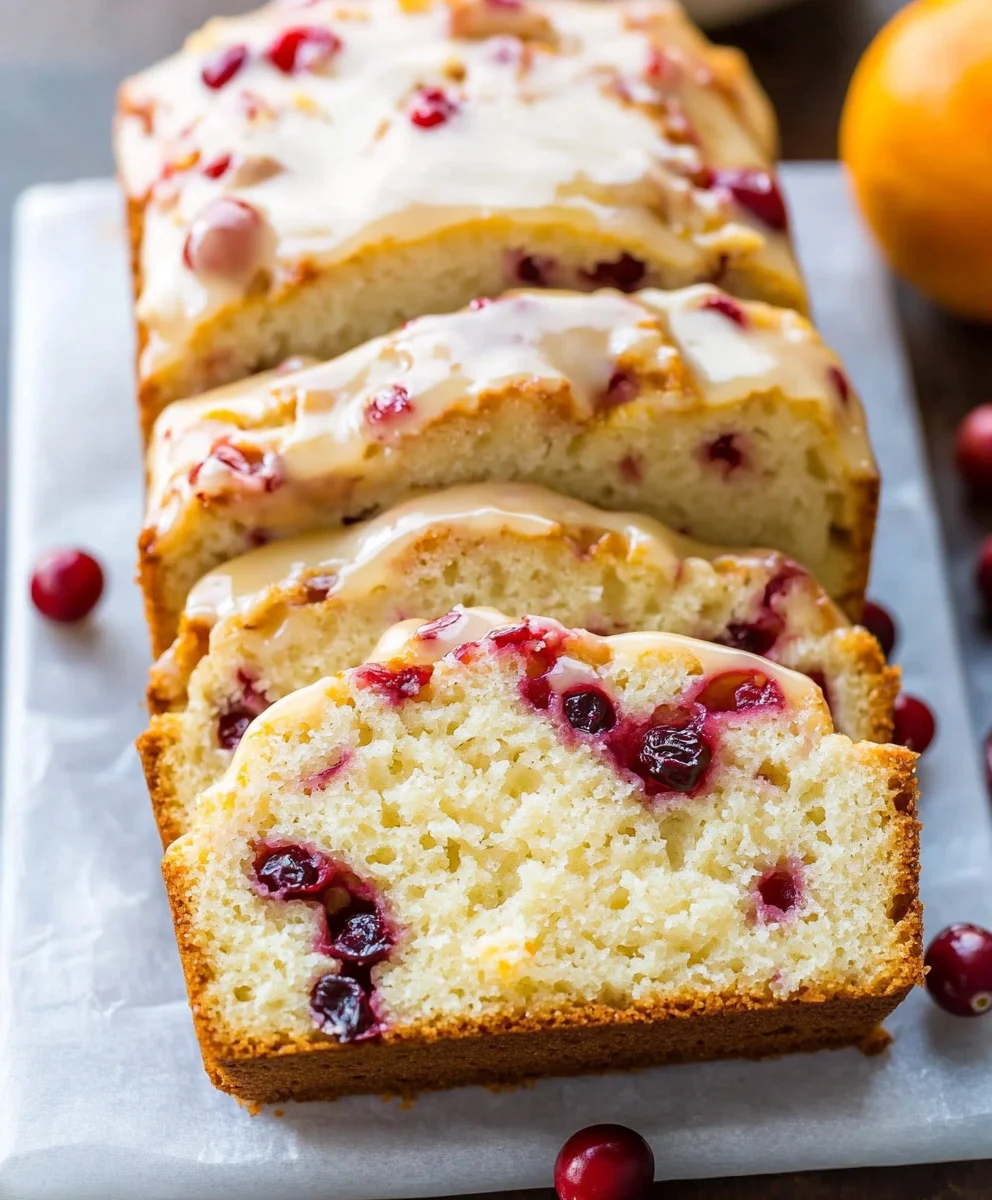 Cranberry Bread with Orange Glaze
