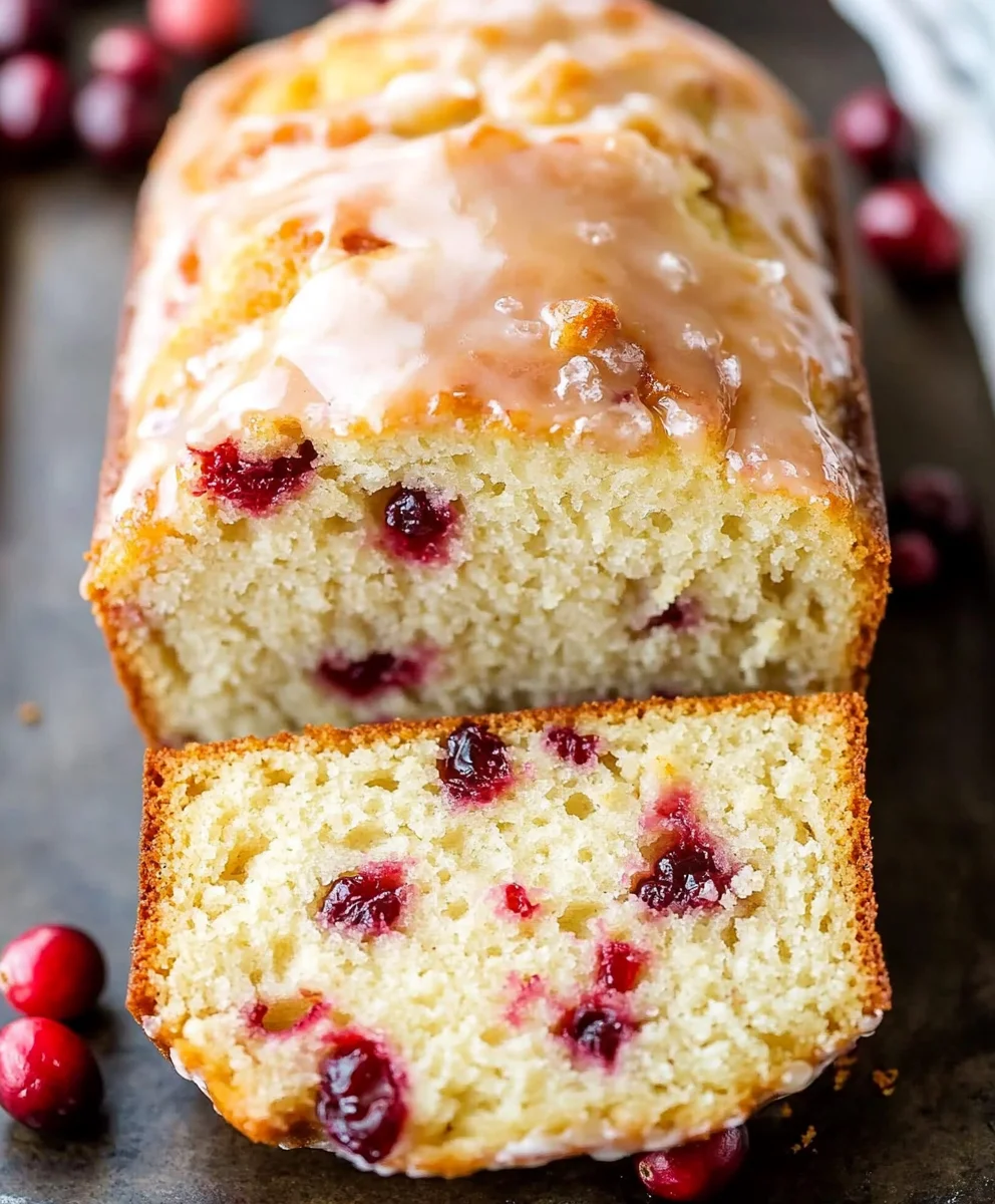 Cranberry Bread with Orange Glaze