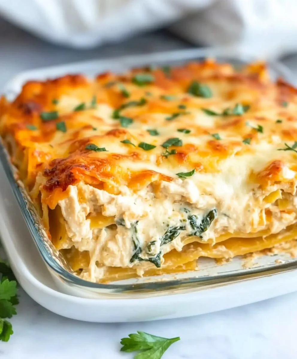 The Best Easy Chicken Alfredo Lasagna