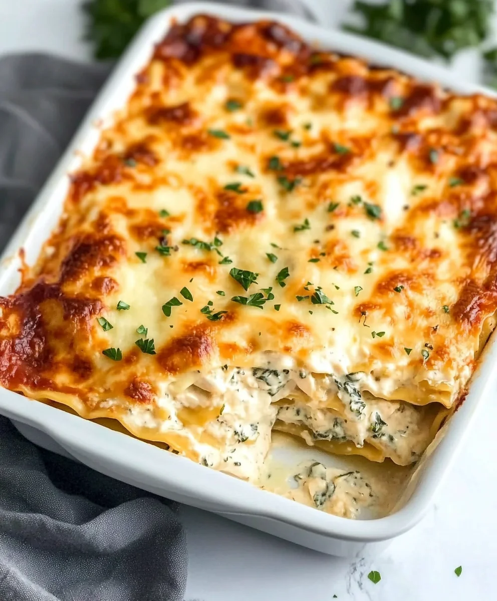 The Best Easy Chicken Alfredo Lasagna