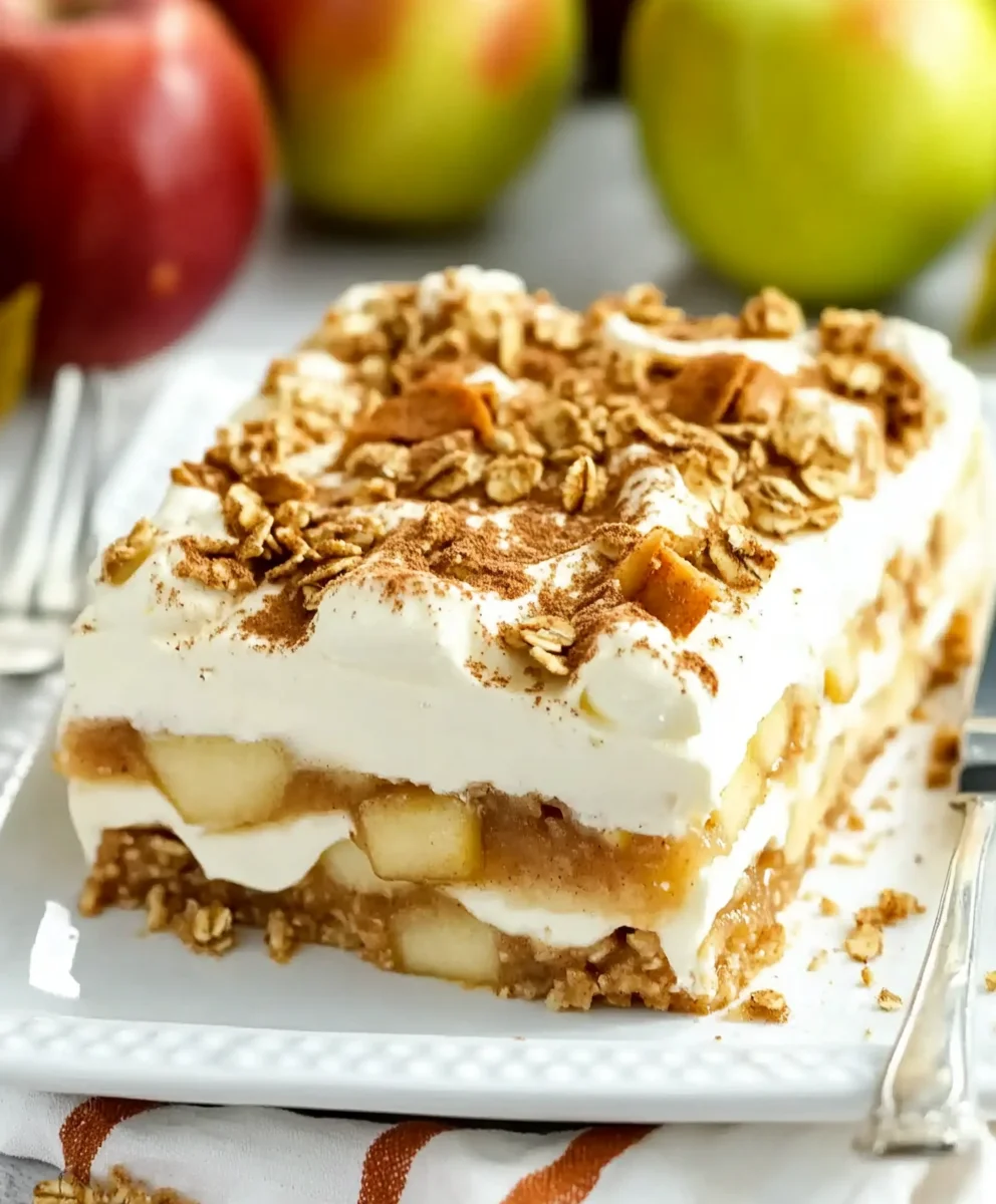 No-Bake Oatmeal Apple Pie Lasagna
