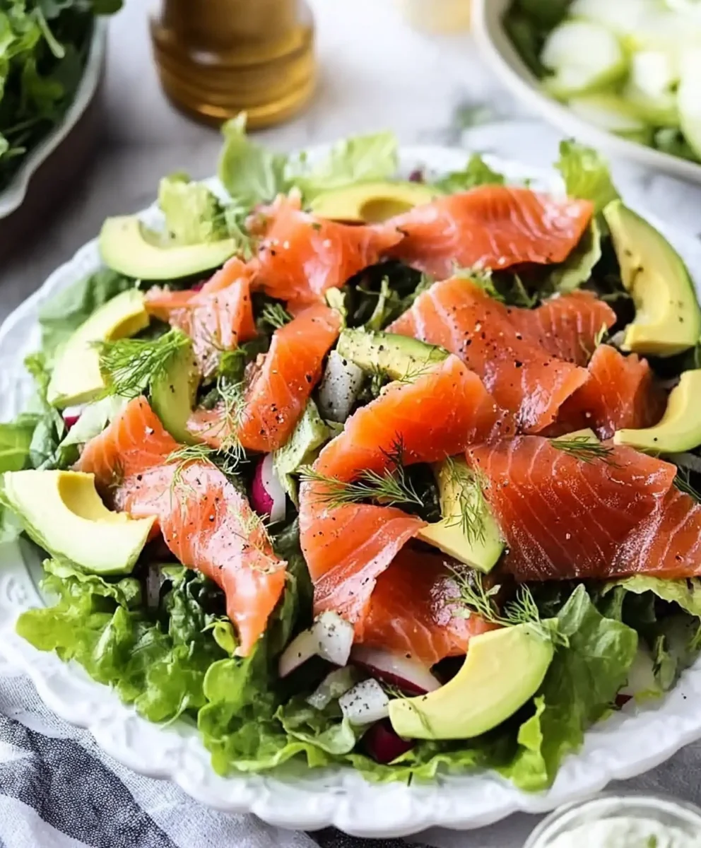 Smoked Salmon Salad (with an easy Dill Dressing!)