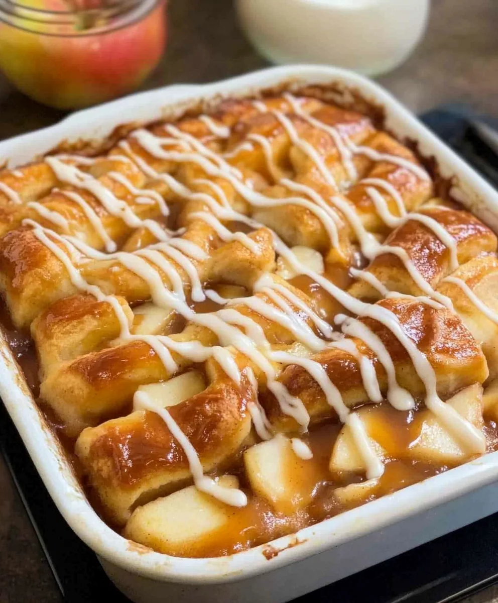 Caramel Apple Cinnamon Roll Lasagna