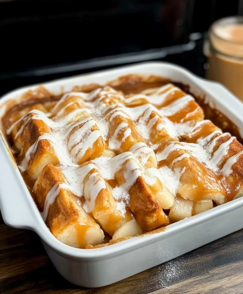 Caramel Apple Cinnamon Roll Lasagna