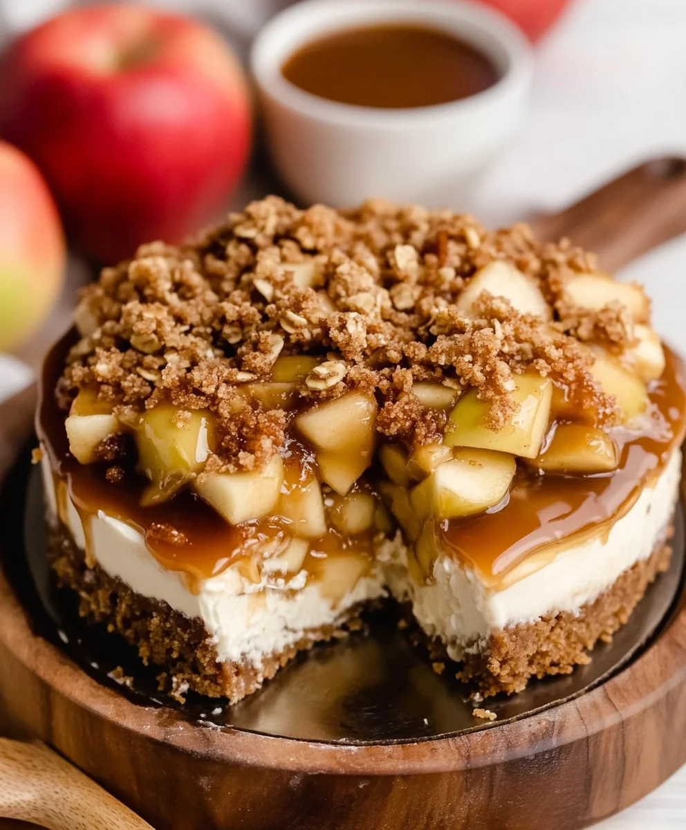salted caramel apple pie cheesecake