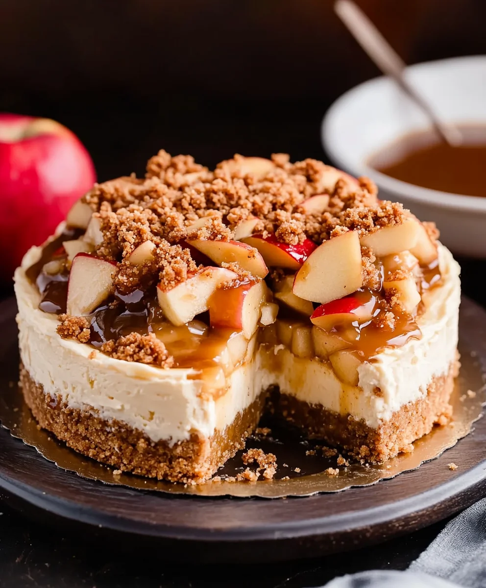salted caramel apple pie cheesecake