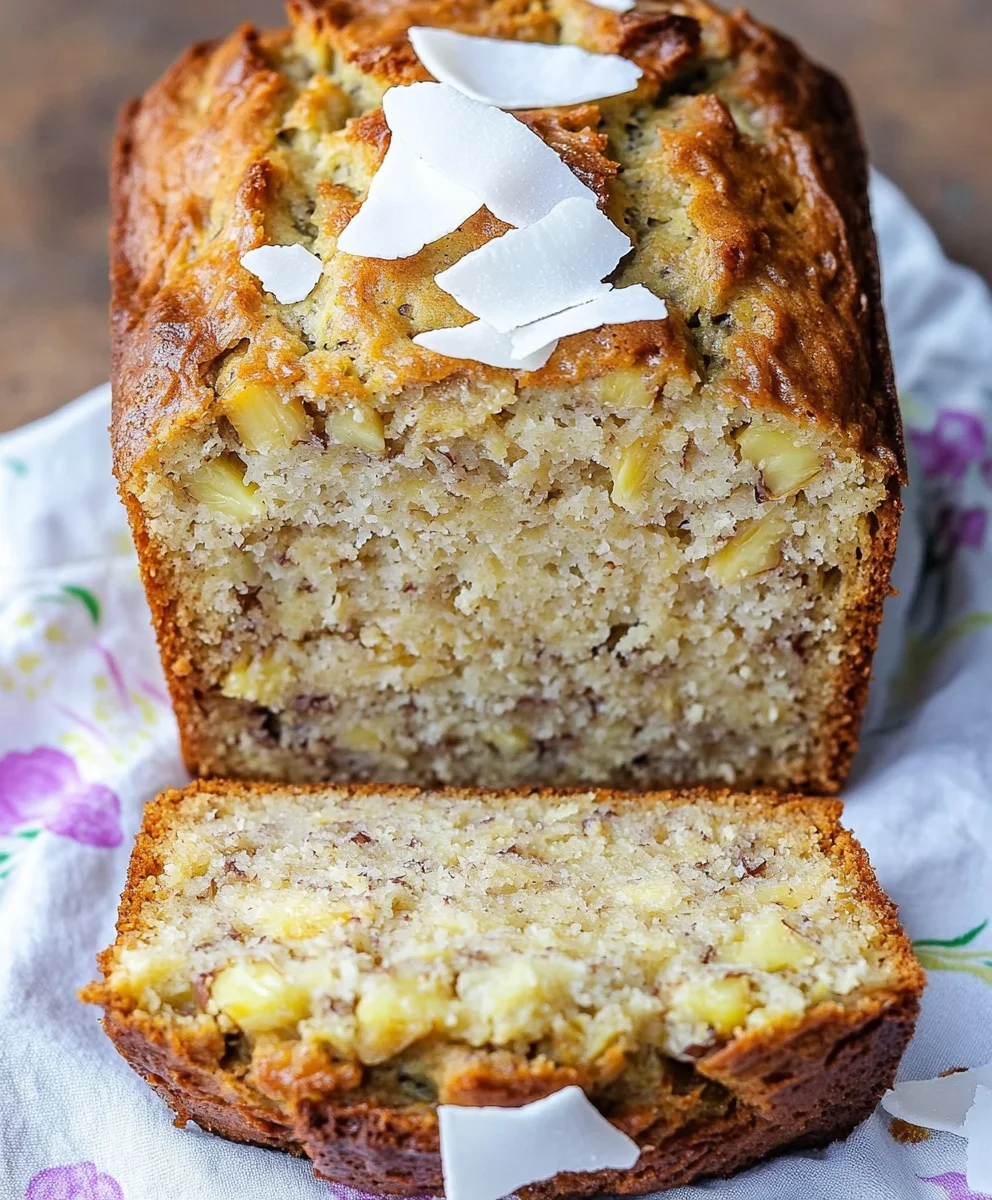 Hawaiian Banana Bread with Pineapple, Coconut & Macadamia Nuts