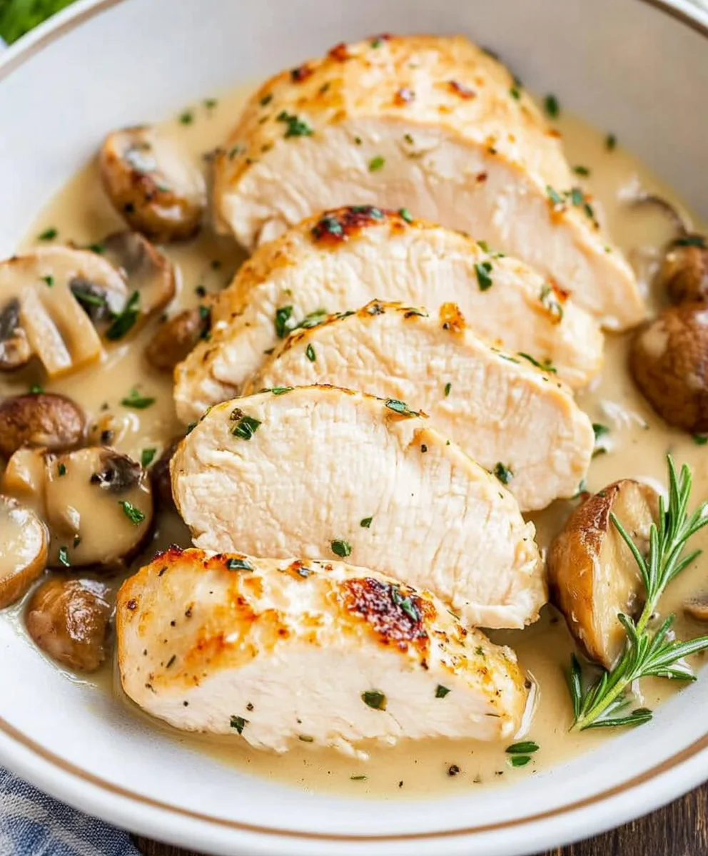 Chicken with Garlic Mushroom Sauce