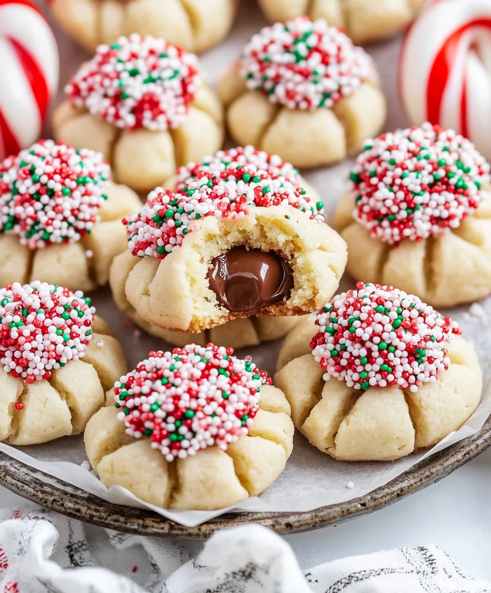 Candy Cane Kiss Cookies
