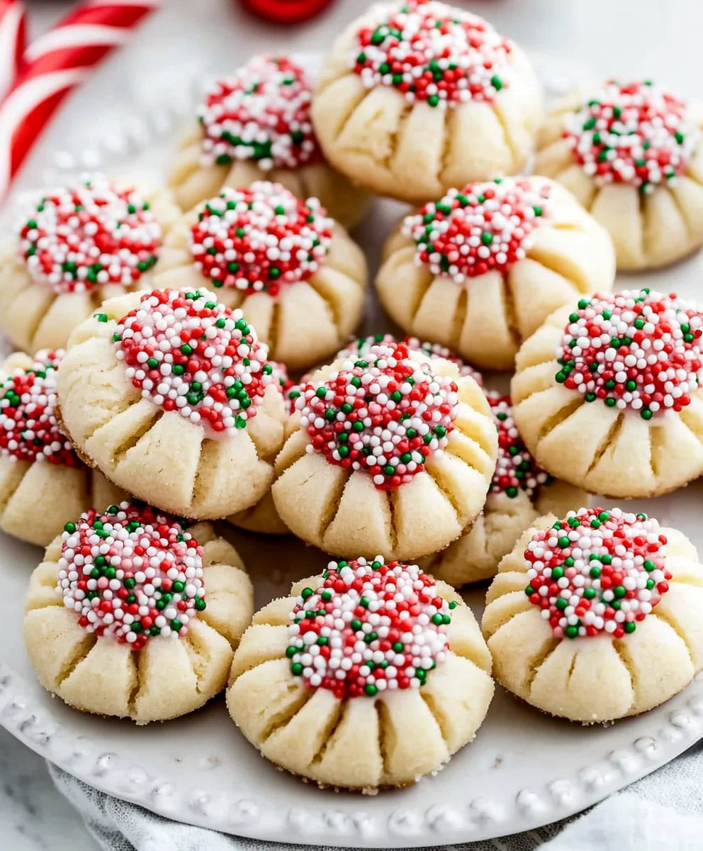 Candy Cane Kiss Cookies