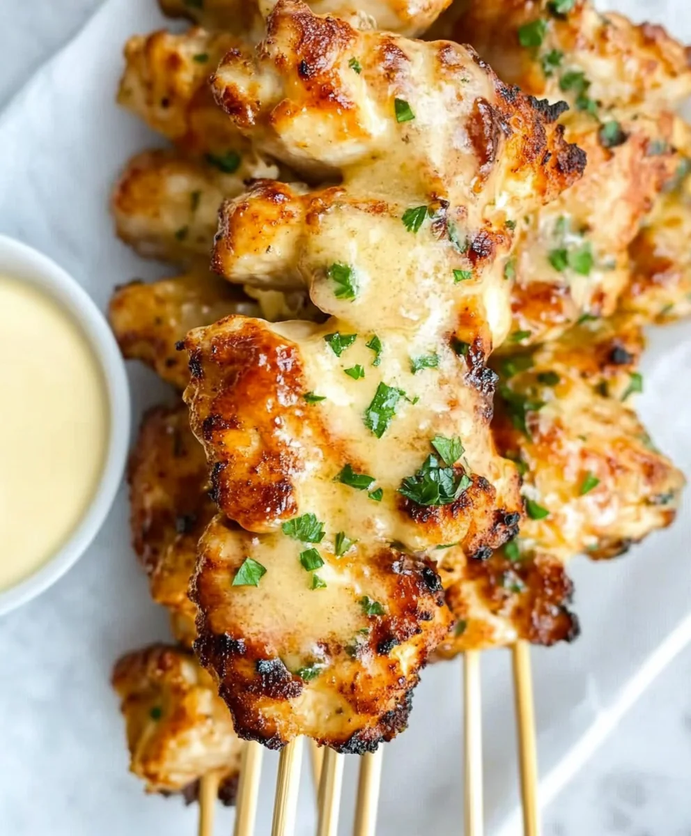 Garlic Parmesan Chicken Skewers