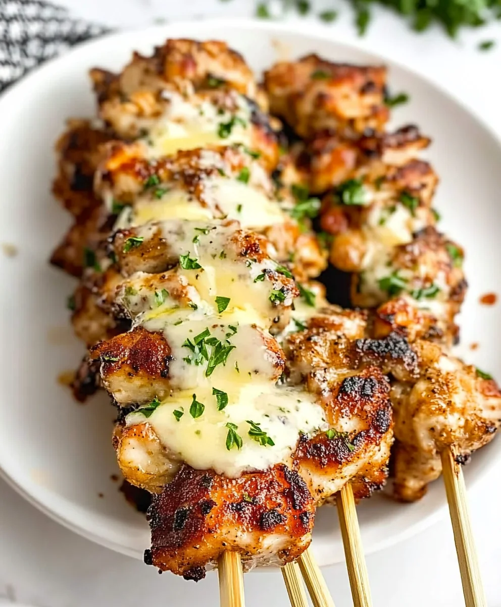 Garlic Parmesan Chicken Skewers