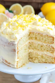 Lemon Velvet Cake w/ Lemon Cream Cheese Frosting