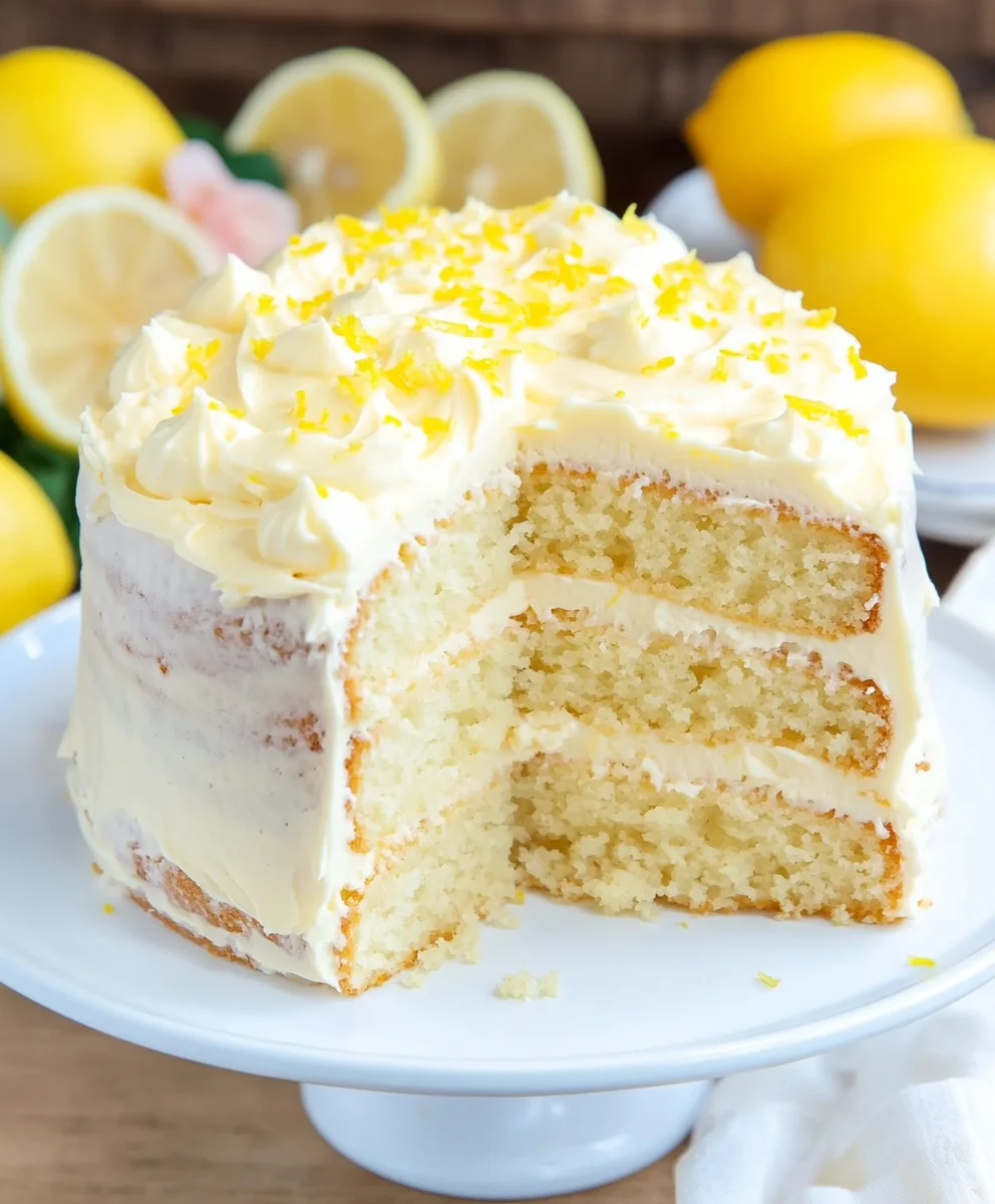 Lemon Velvet Cake w/ Lemon Cream Cheese Frosting