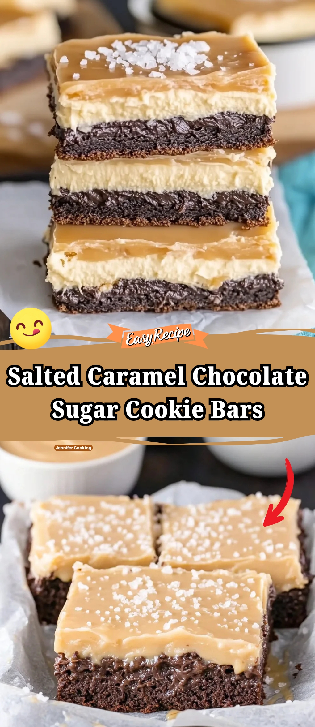 Salted Caramel Chocolate Sugar Cookie Bars
