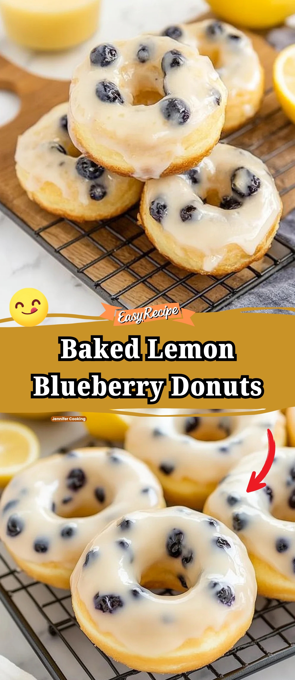 Baked Lemon Blueberry Donuts