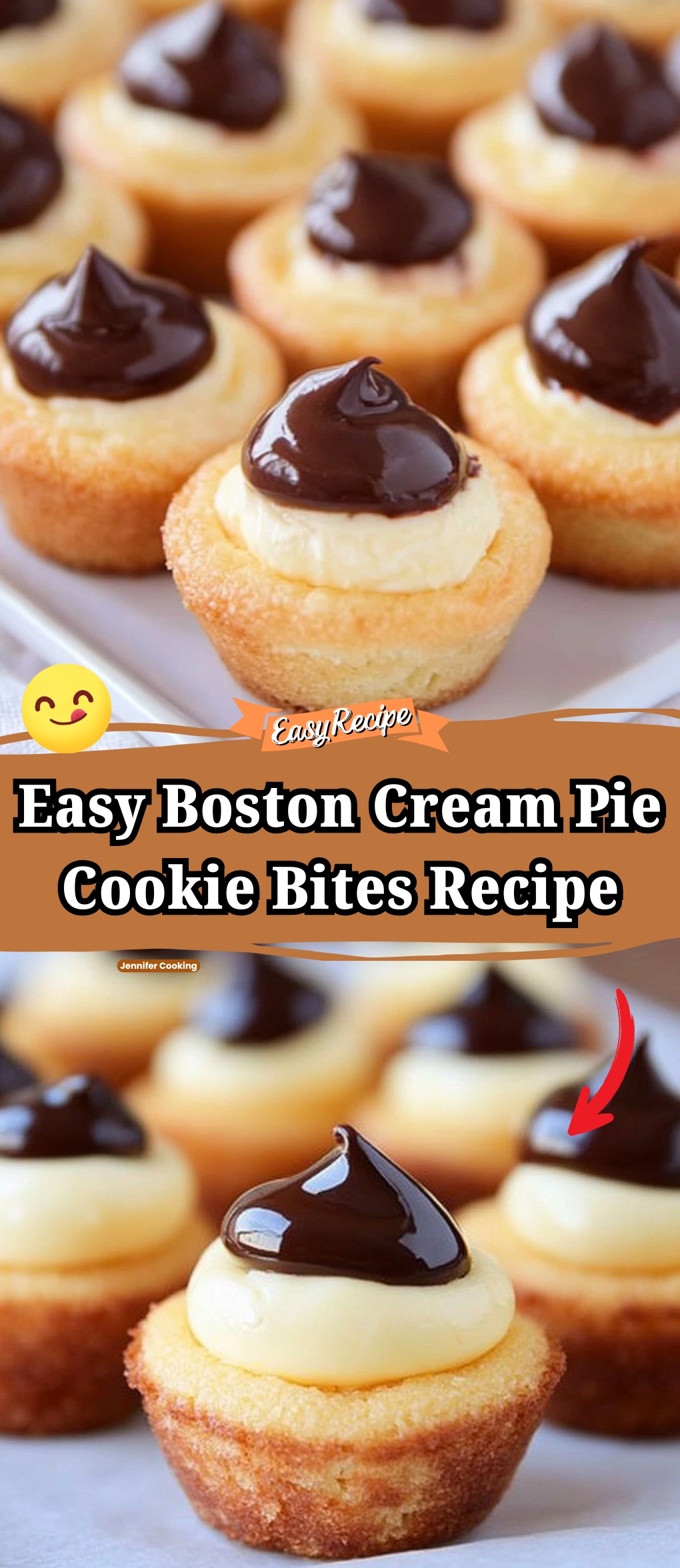 Easy Boston Cream Pie Cookie Bites Recipe