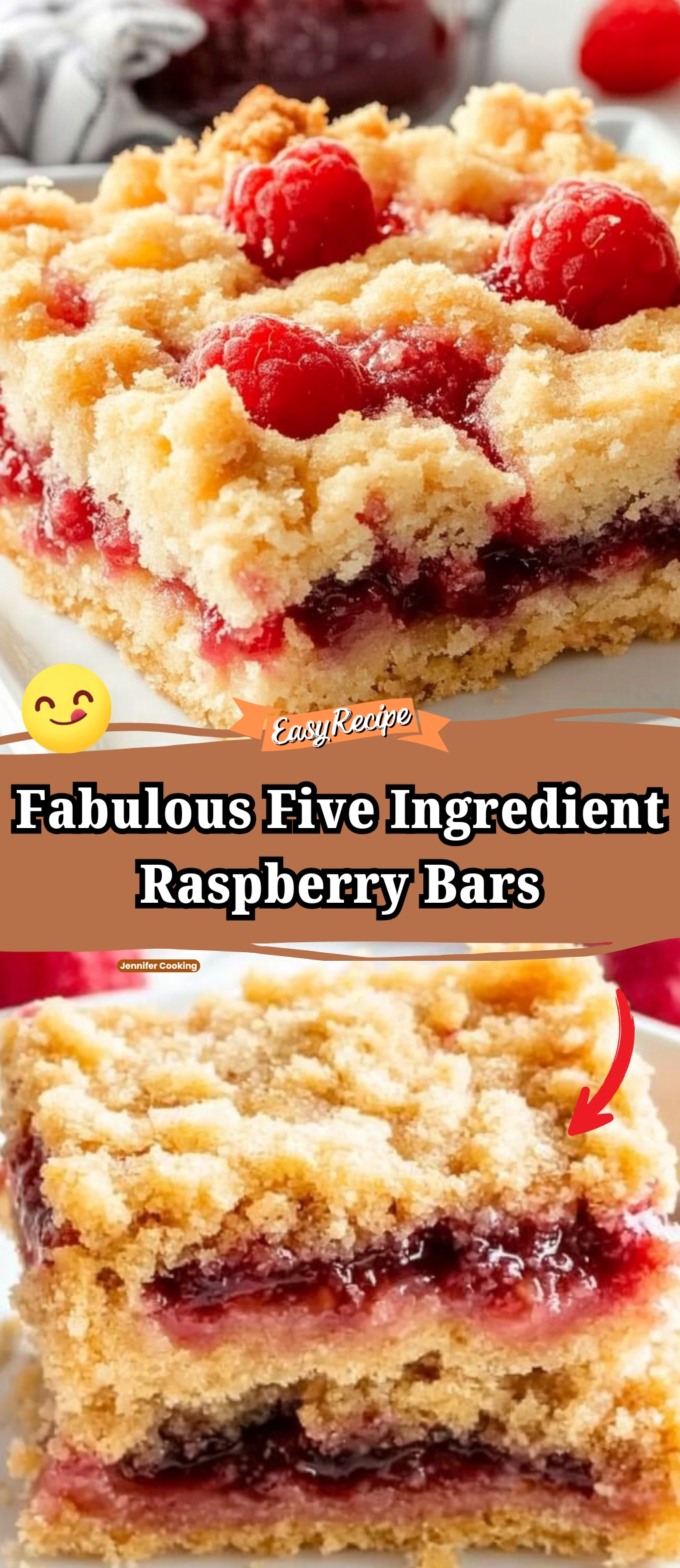 Fabulous Five Ingredient Raspberry Bars