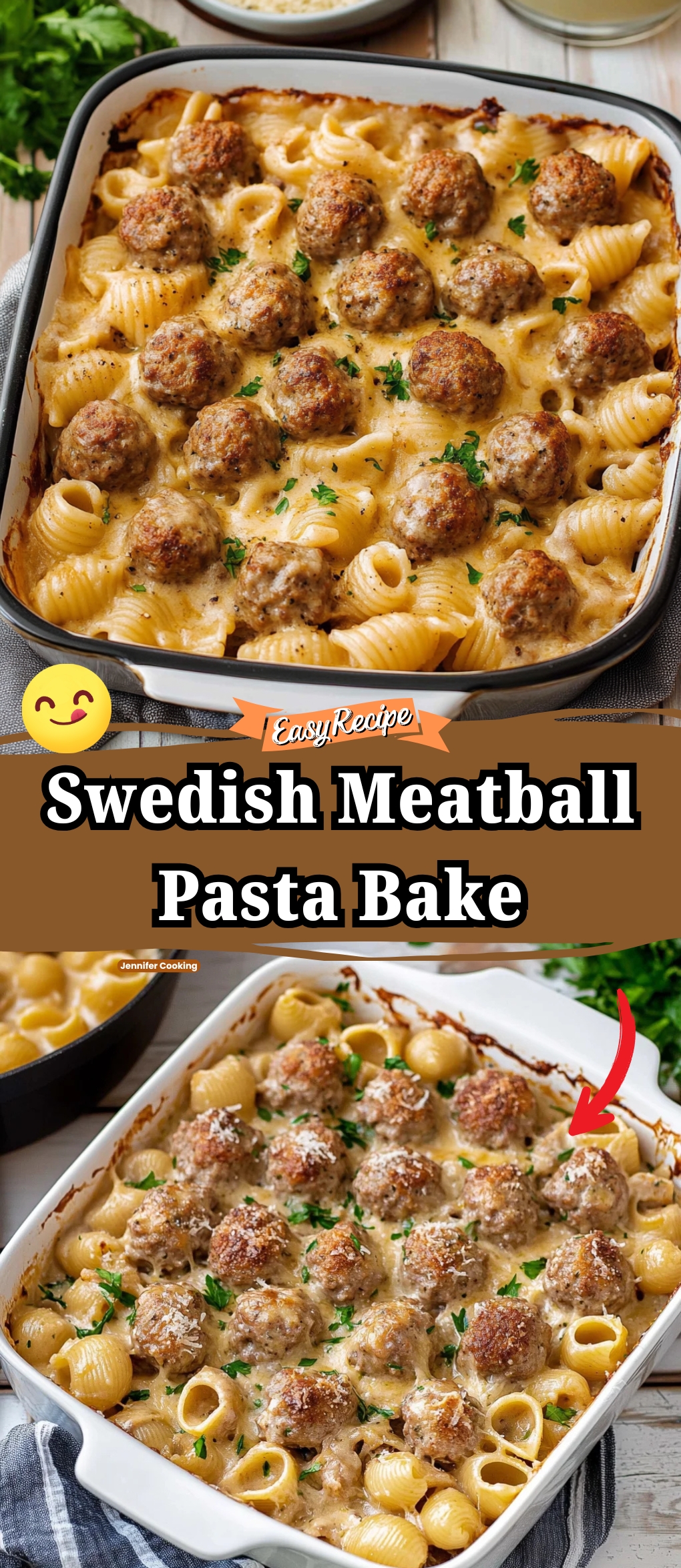 Swedish Meatball Pasta Bake