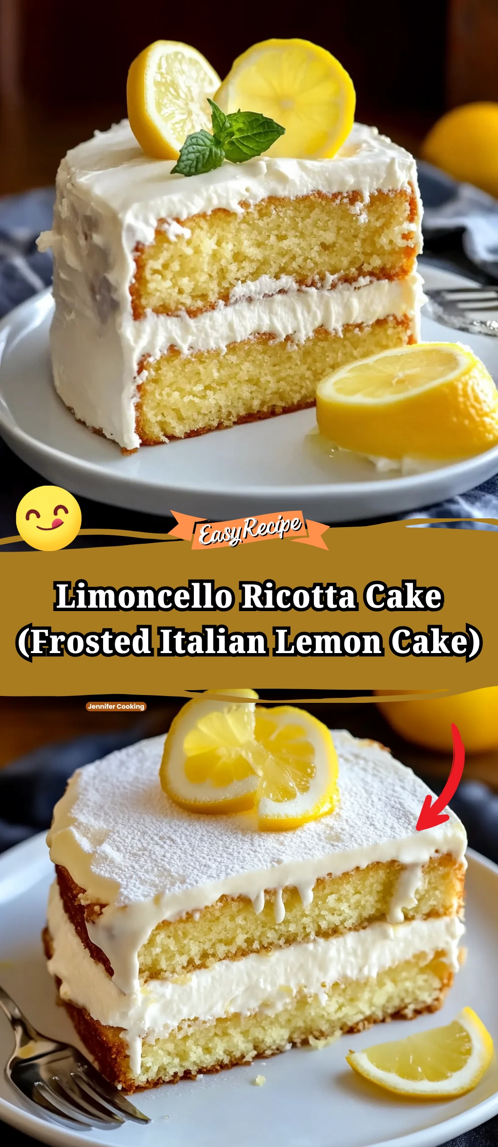 Limoncello Ricotta Cake (Frosted Italian Lemon Cake)