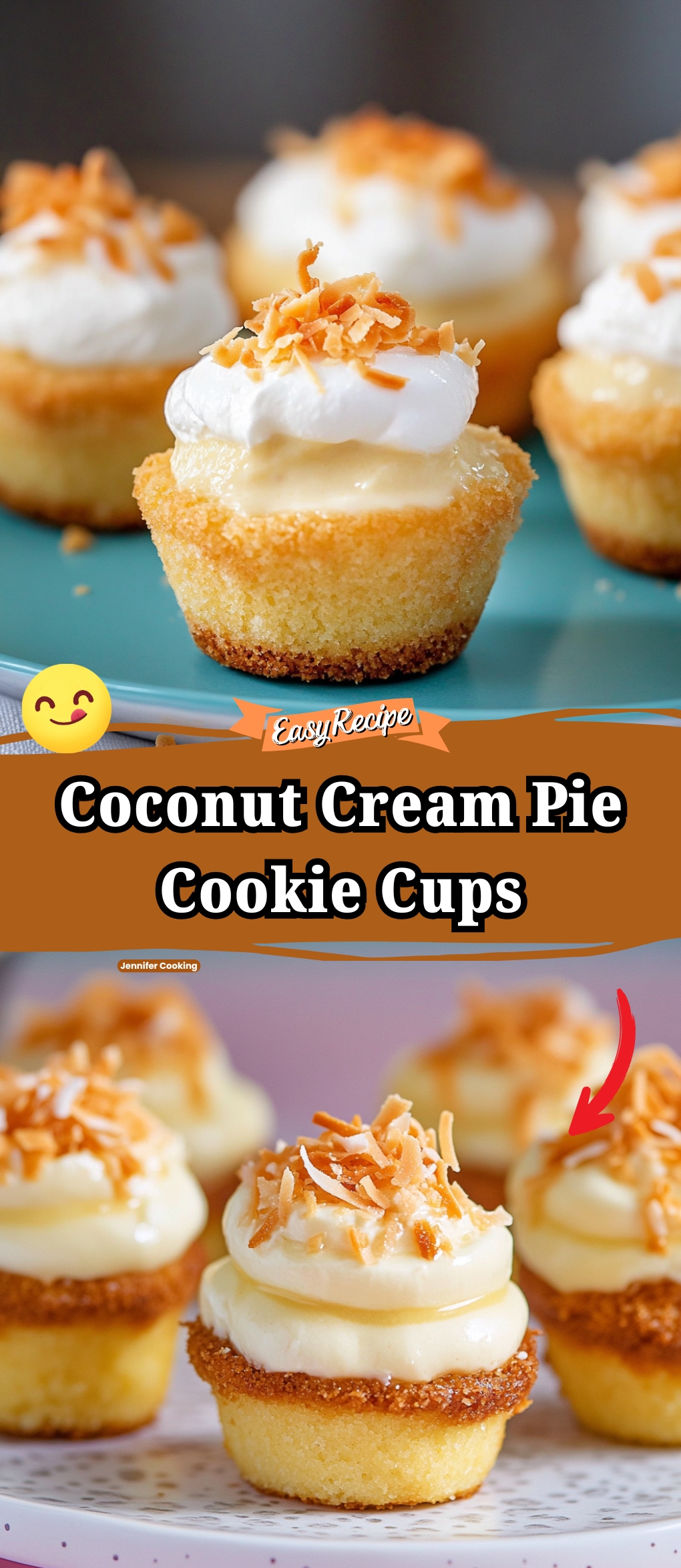 Coconut Cream Pie Cookie Cups