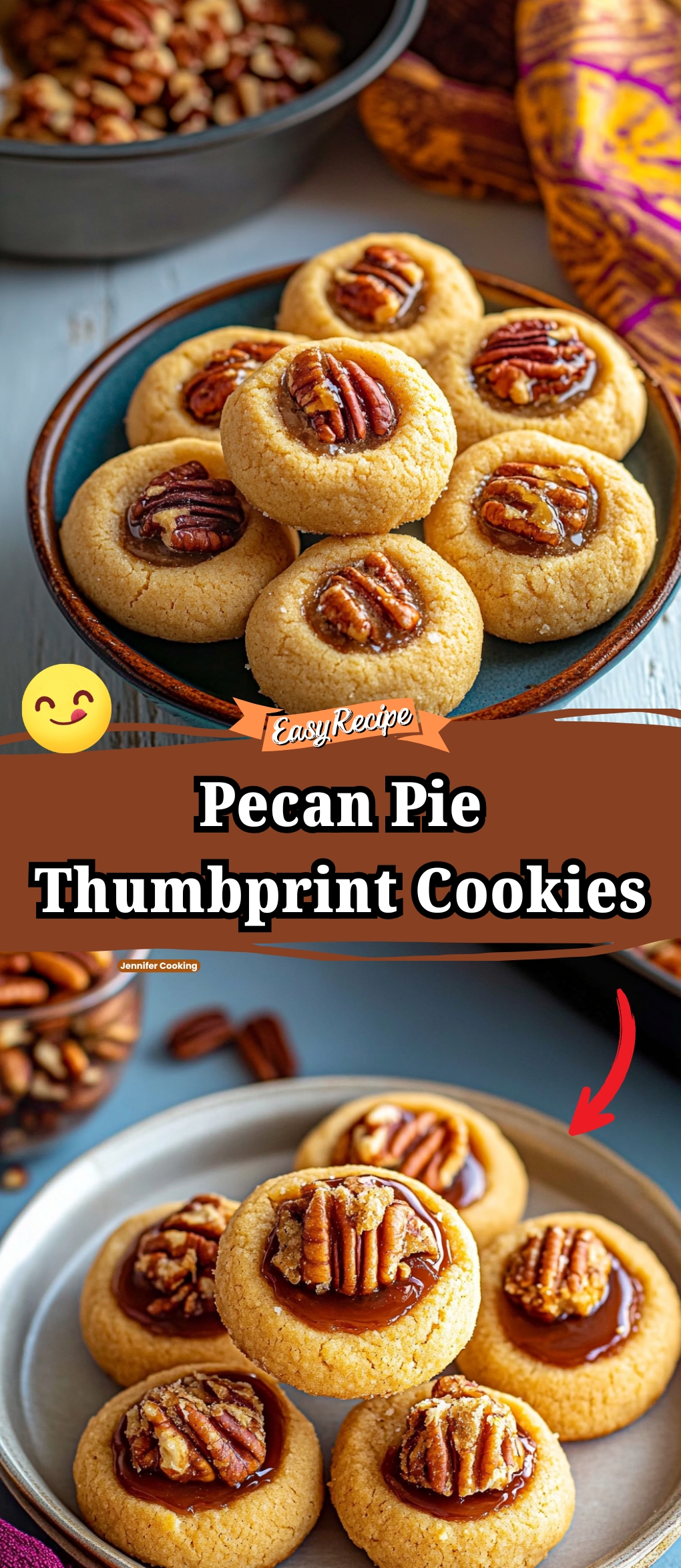 Pecan Pie Thumbprint Cookies