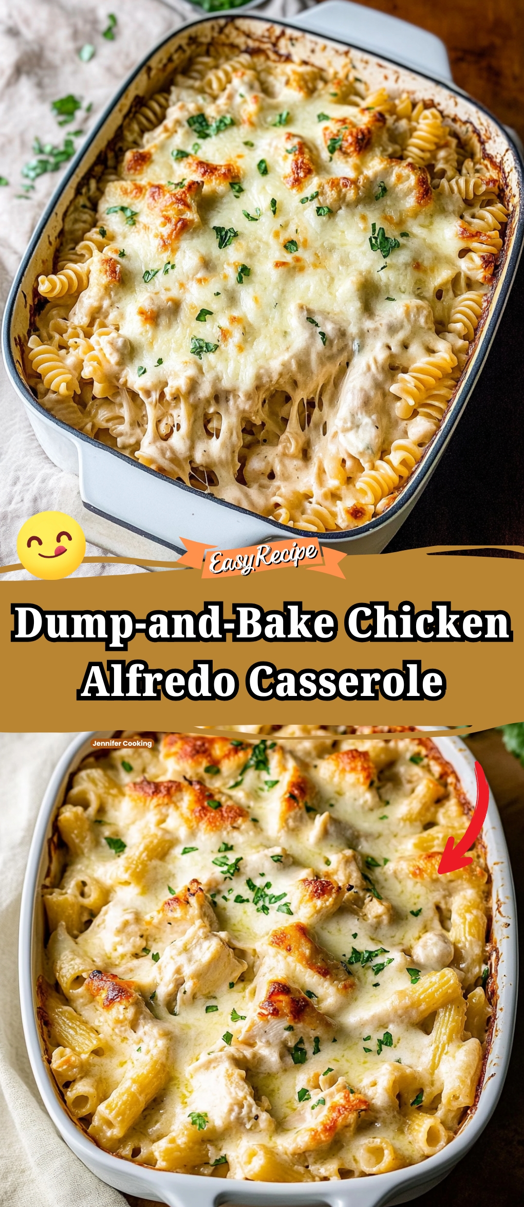 Dump-and-Bake Chicken Alfredo Casserole