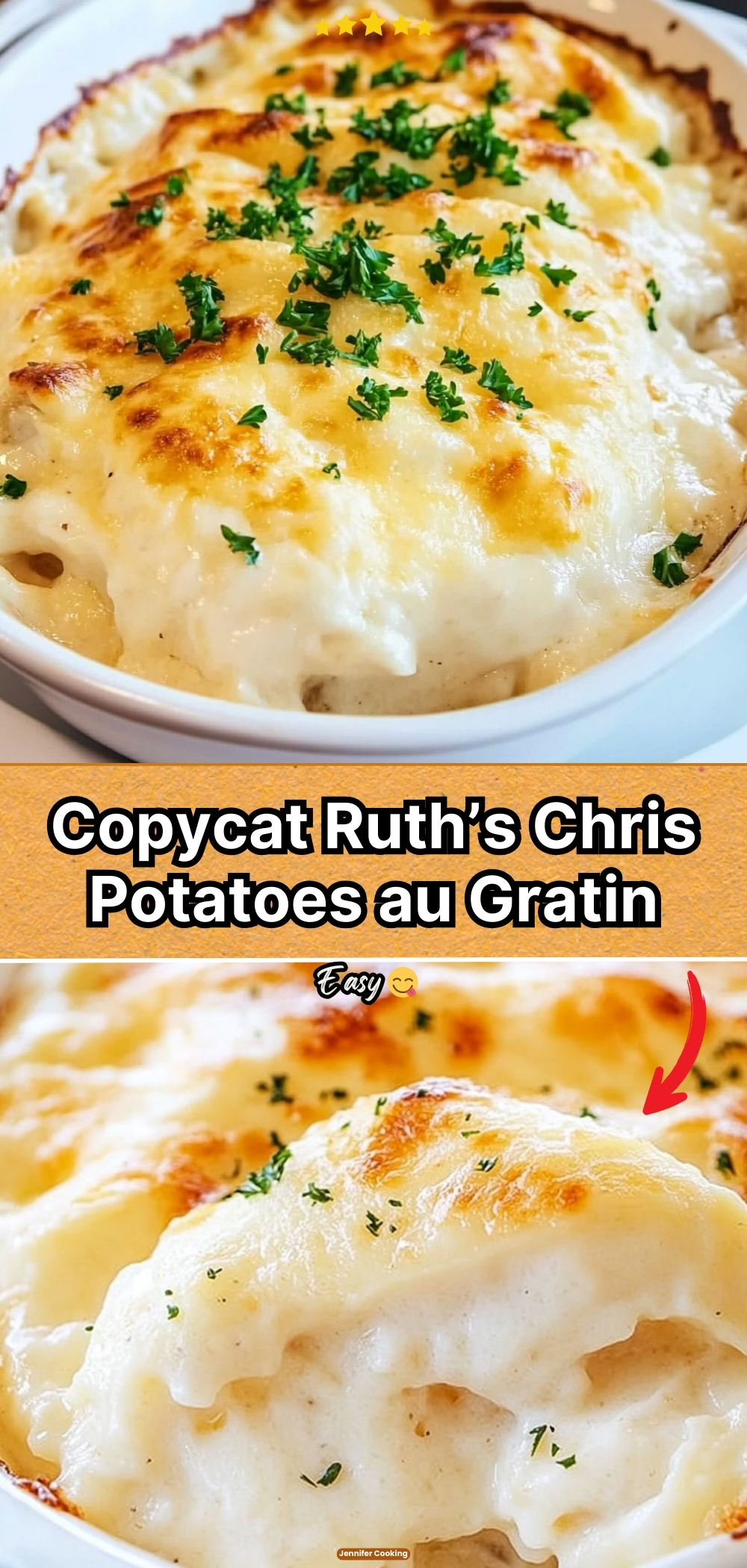 Copycat Ruth’s Chris Potatoes au Gratin