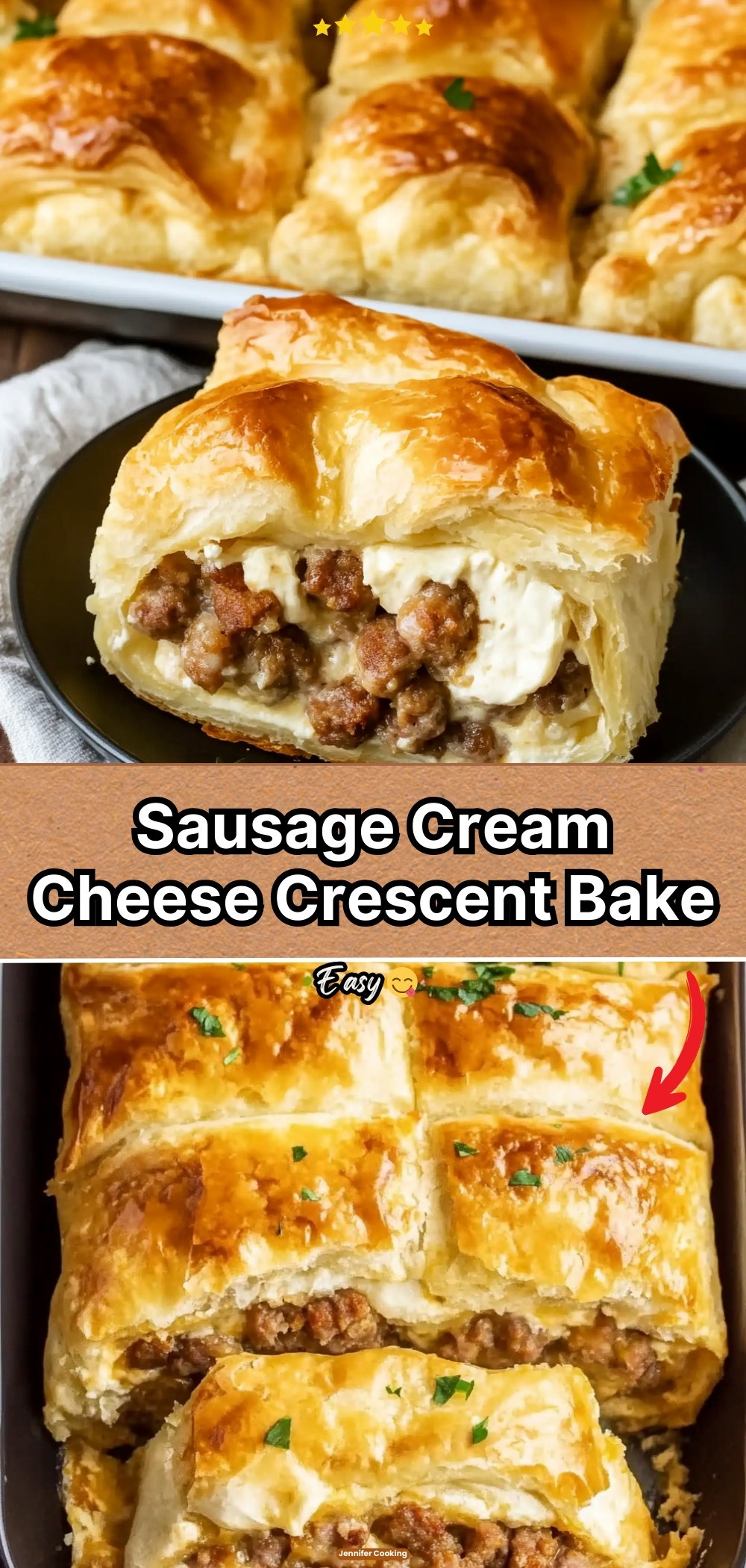 Sausage Cream Cheese Crescent Bake
