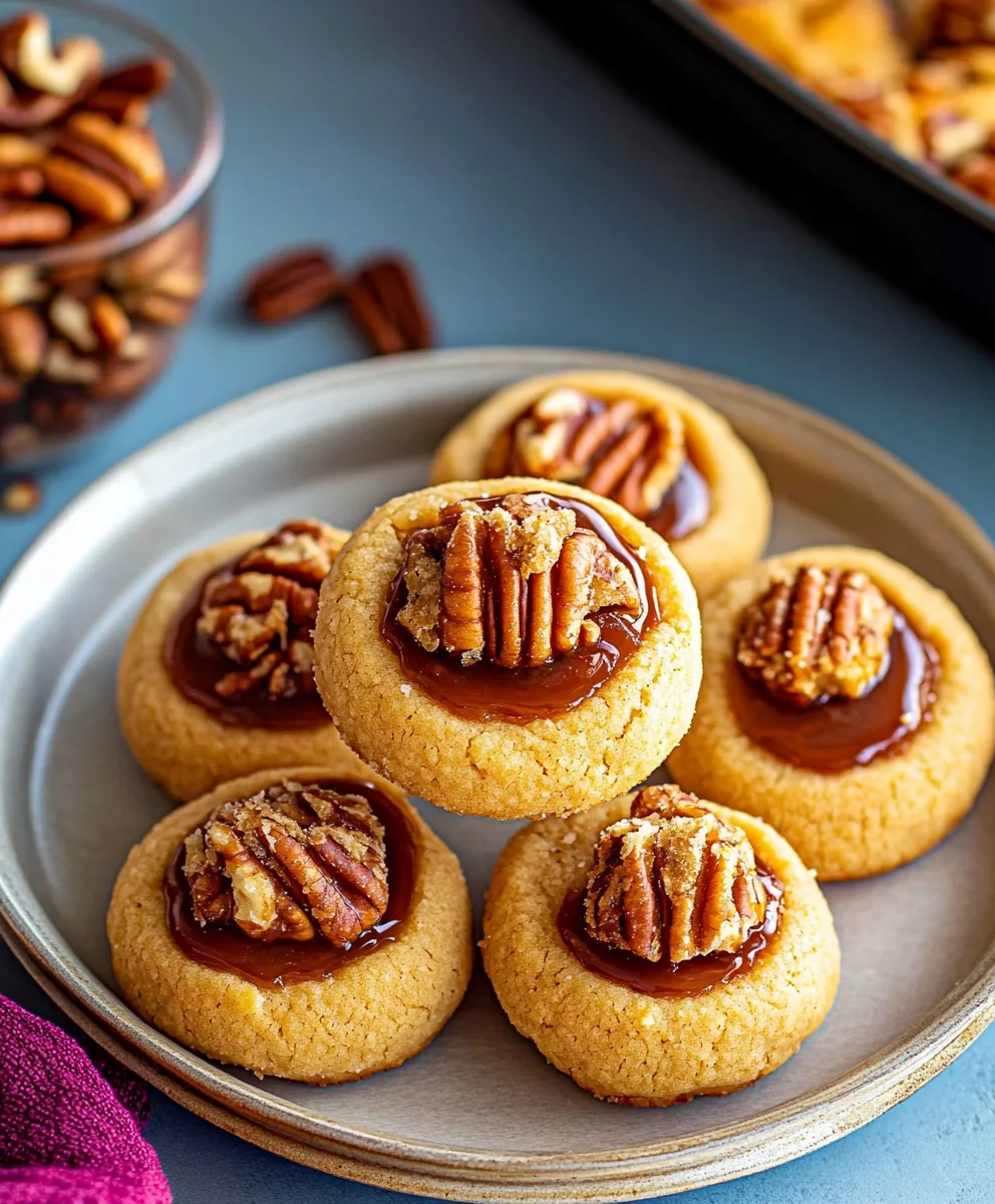 Pecan Pie Thumbprint Cookies