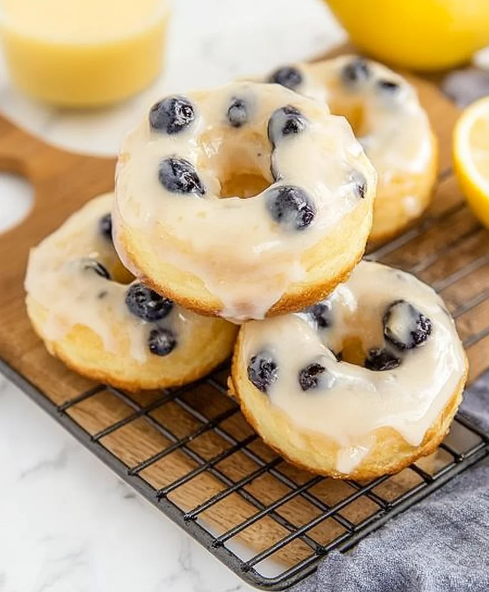 Baked Lemon Blueberry Donuts