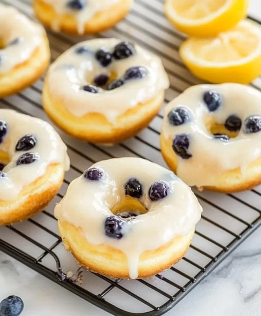 Baked Lemon Blueberry Donuts