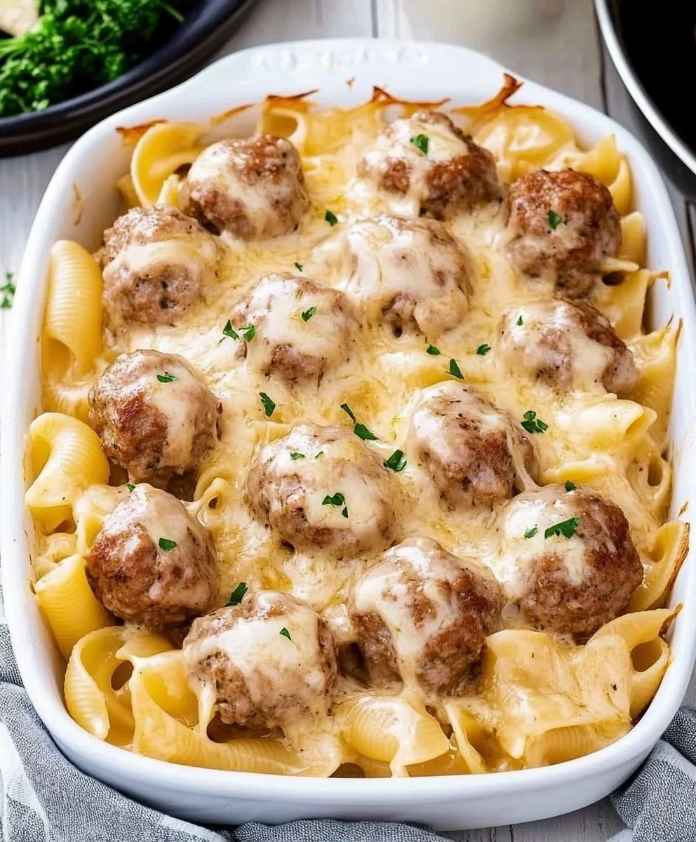 Swedish Meatball Pasta Bake