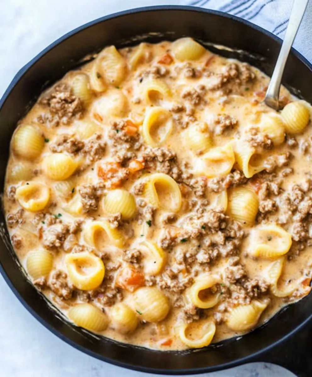 Creamy Beef and Shells