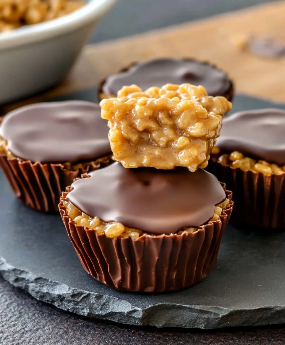 Chocolate Peanut Butter Rice Krispy Cups