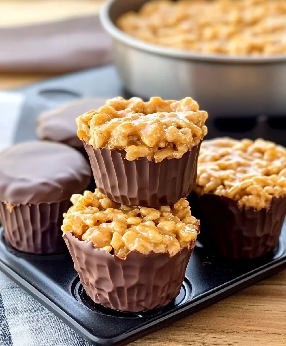 Chocolate Peanut Butter Rice Krispy Cups