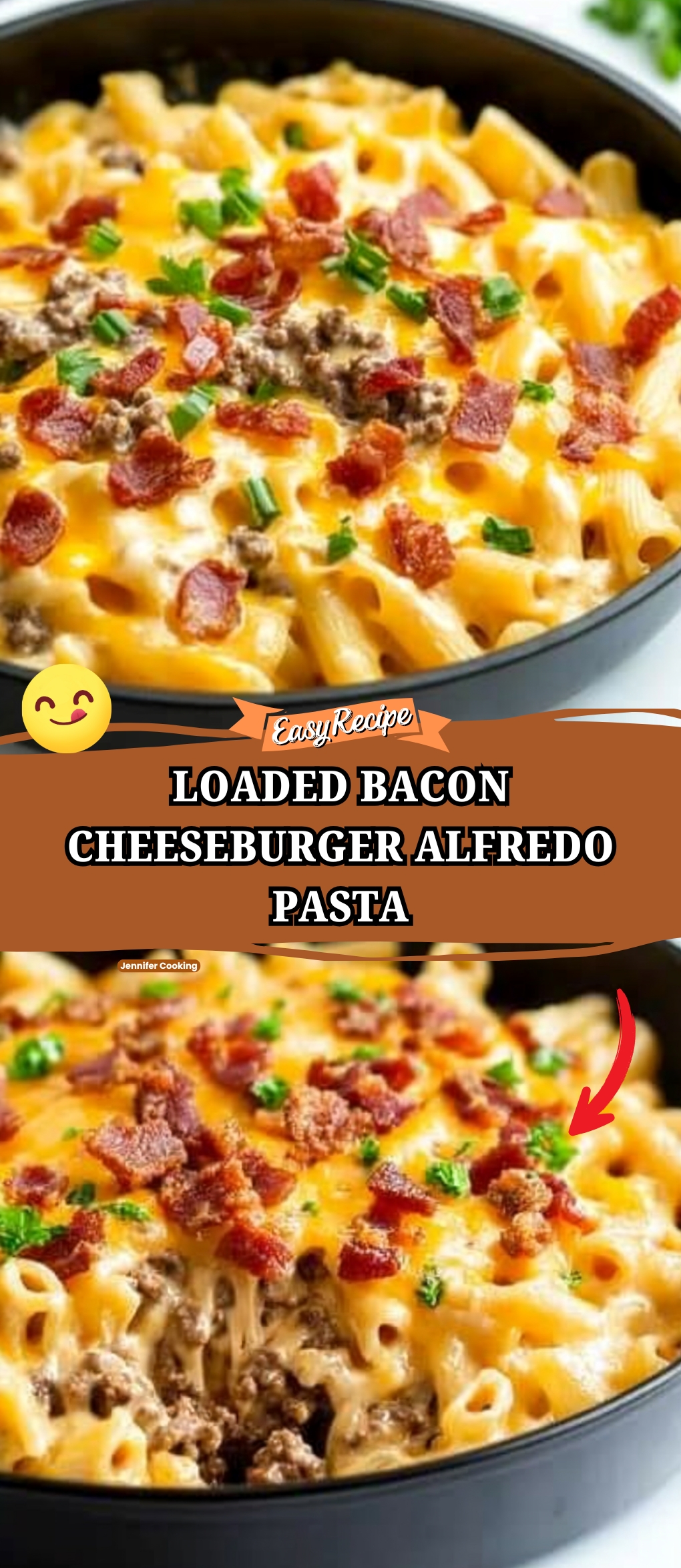 LOADED BACON CHEESEBURGER ALFREDO PASTA
