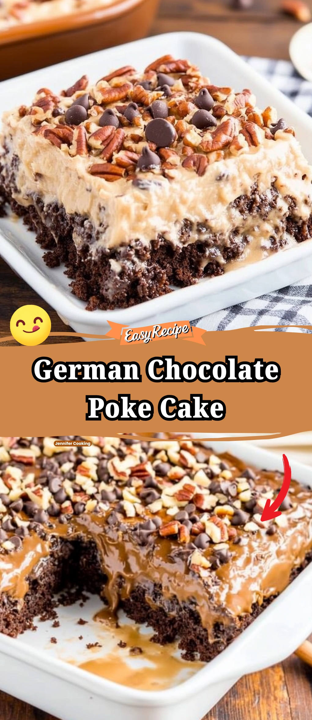 German Chocolate Poke Cake