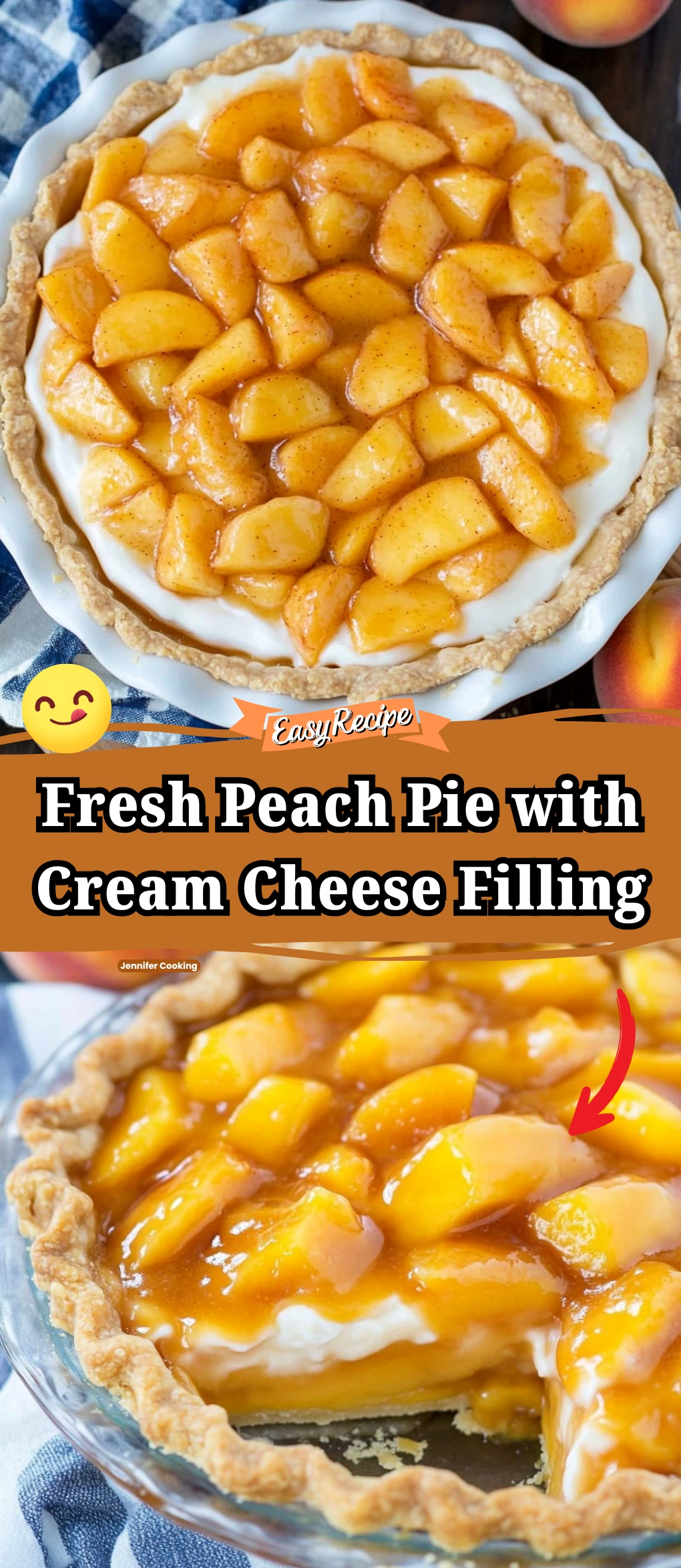 Fresh Peach Pie with Cream Cheese Filling