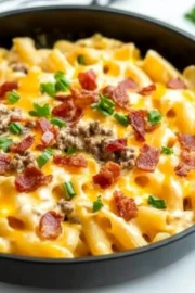 LOADED BACON CHEESEBURGER ALFREDO PASTA